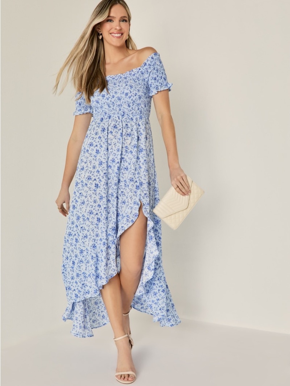 FRANCESCA’S | Perdita Off The Shoulder Maxi Dress
